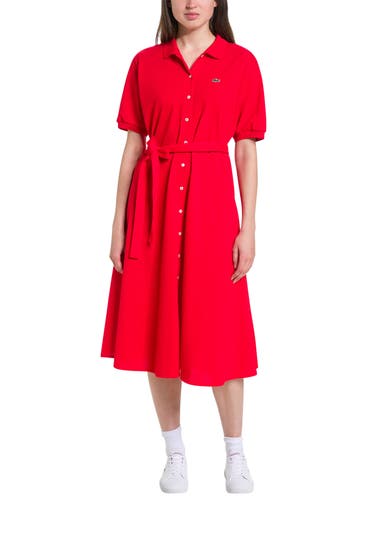 LACOSTE - Polokleid rot